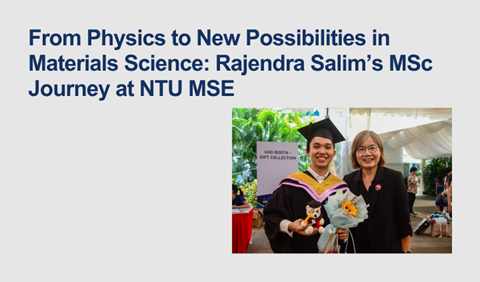 Rajendra Salim’s MSc Journey at NTU MSE