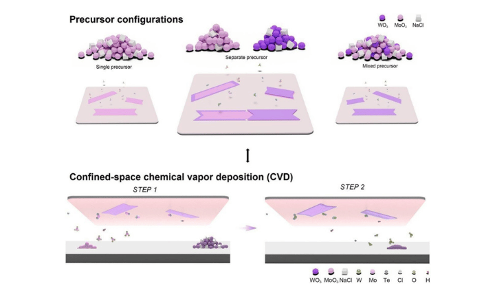 Controlled chemical vapor deposition for synthesis of emerging Mo(W)Te2 systems