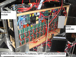 Battery box containing Li-Po batteries, MPPT and protection module