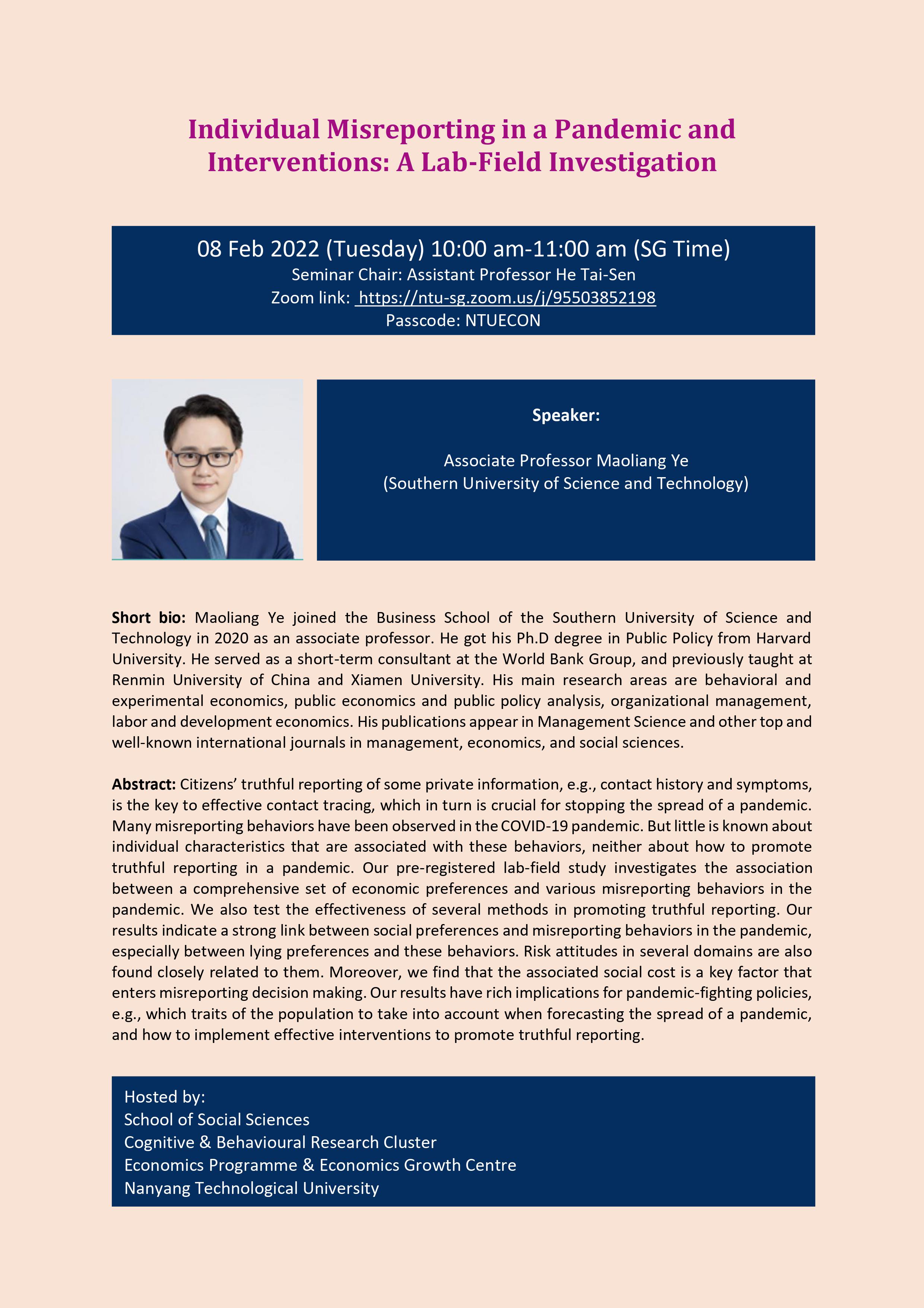 Cognitive & Behavioural Research Seminar 