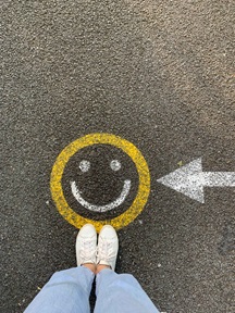smiley face on ground