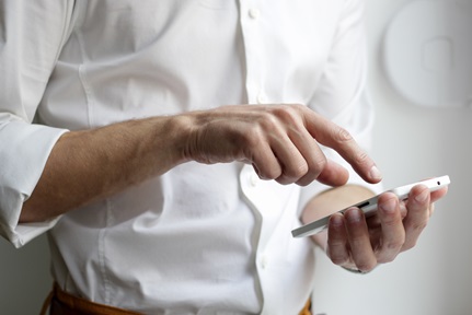 person holding a mobile phone