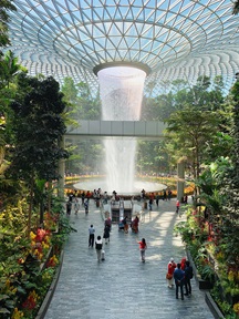 hsbc rain vortex, jewel, indoor waterfall
