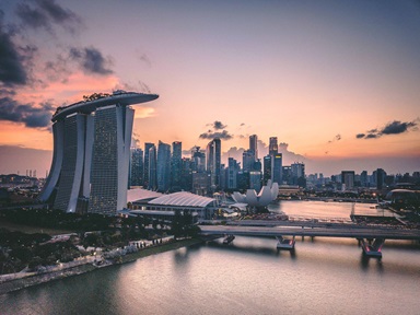 View of Singapore's Marina Bay area