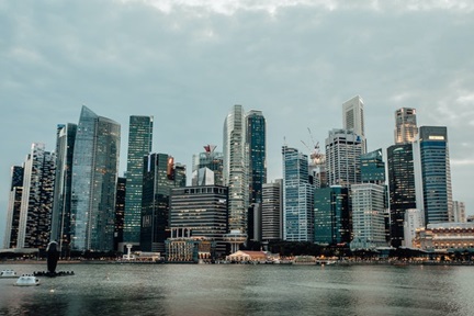 view of Singapore central business district