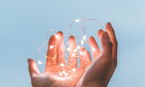 Hand holding lights