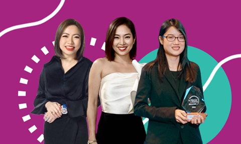 NTU alumnae - Channel 8 news presenter Lin Youyi, Adepture Consulting’s Elsie Liow, and A*STAR’s Dr Leow Wan Ru