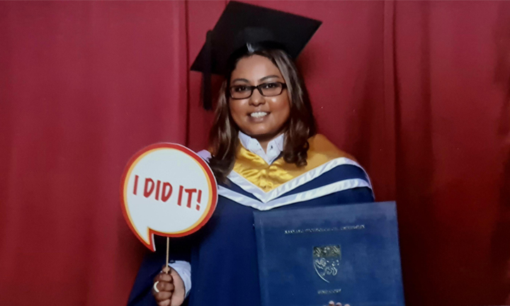 NTU MAE alumnae Rachel Marie during convocation