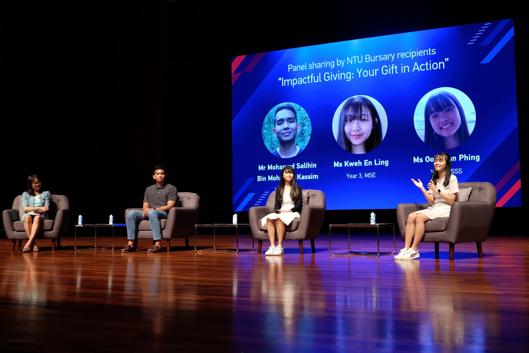 Panel discussion with bursary recipients at NTU Giving Day 2022