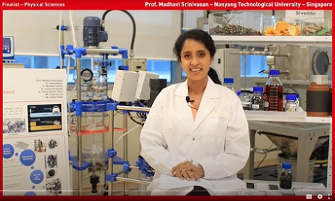 Screenshot of Prof Madhavi's interview for Falling Walls 2020