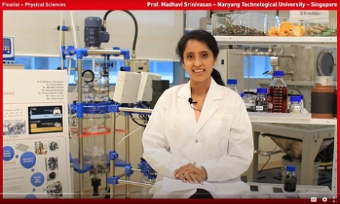 Screenshot of Prof Madhavi's interview for Falling Walls 2020