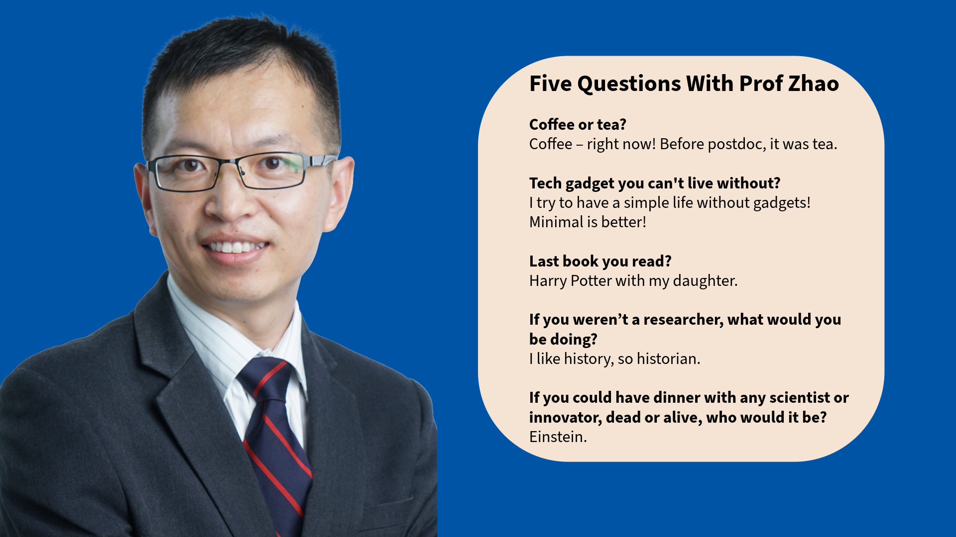Prof Yanli Zhao CCEB 5 questions