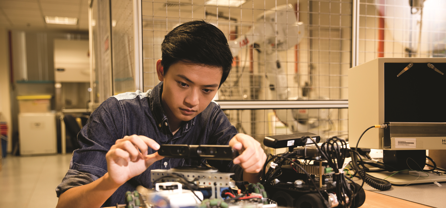 hands-on image of student