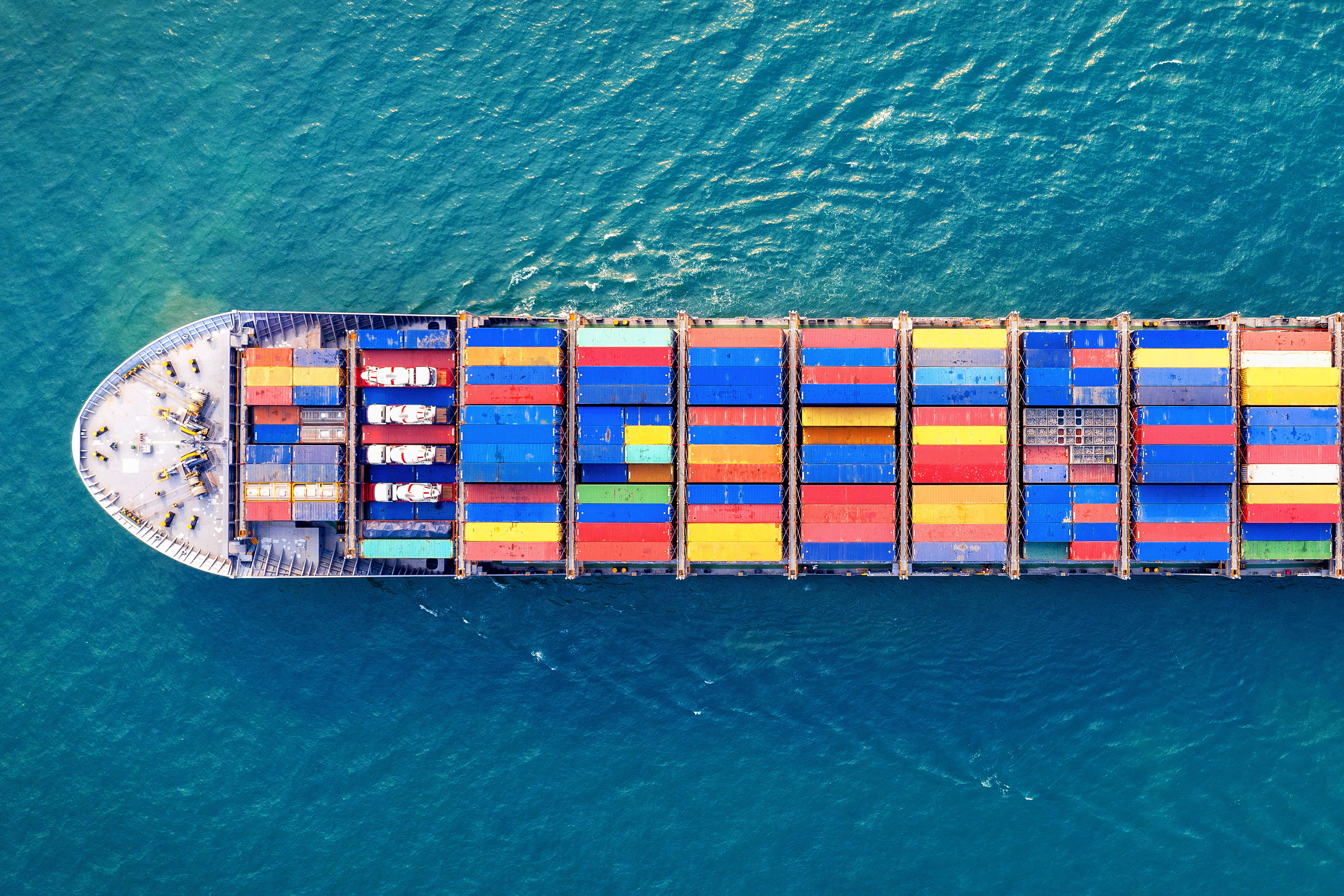 Aerial View of a Container ship