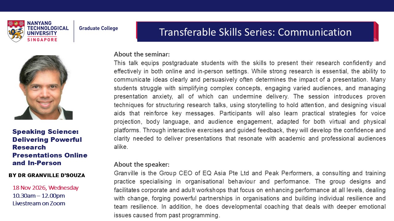 Speaking Science: Delivering Powerful Research Presentations Online and In-Person