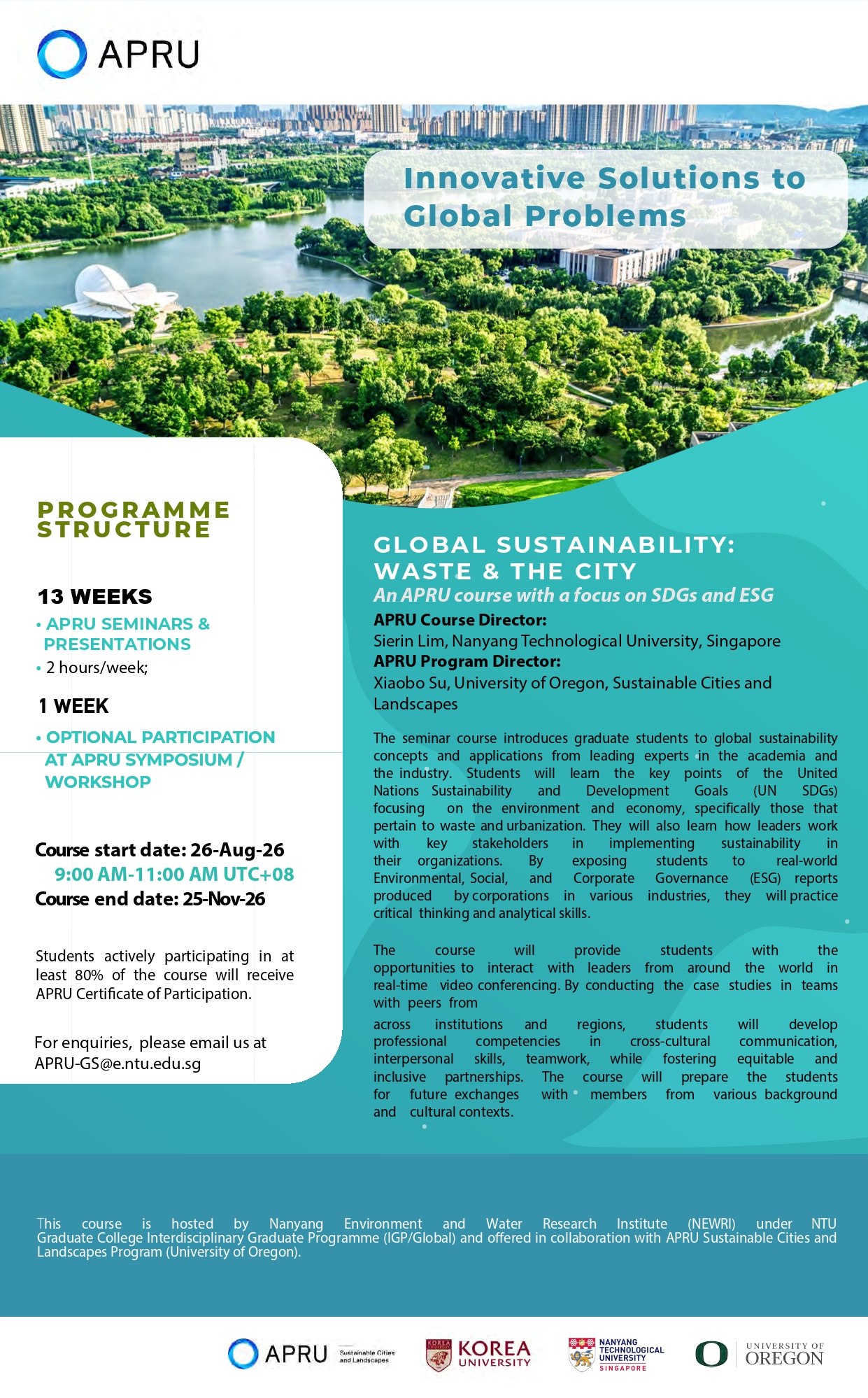 APRU Sustainability Flyer 2026