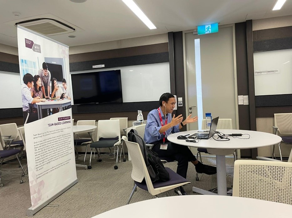 Mr Emmanuel Tan delivering a virtual TBL demo