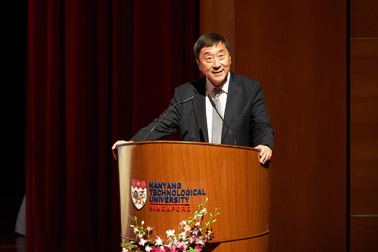 Prof Joseph Sung addressing his keynote to Class of 2028 at White Coat Ceremony 2023