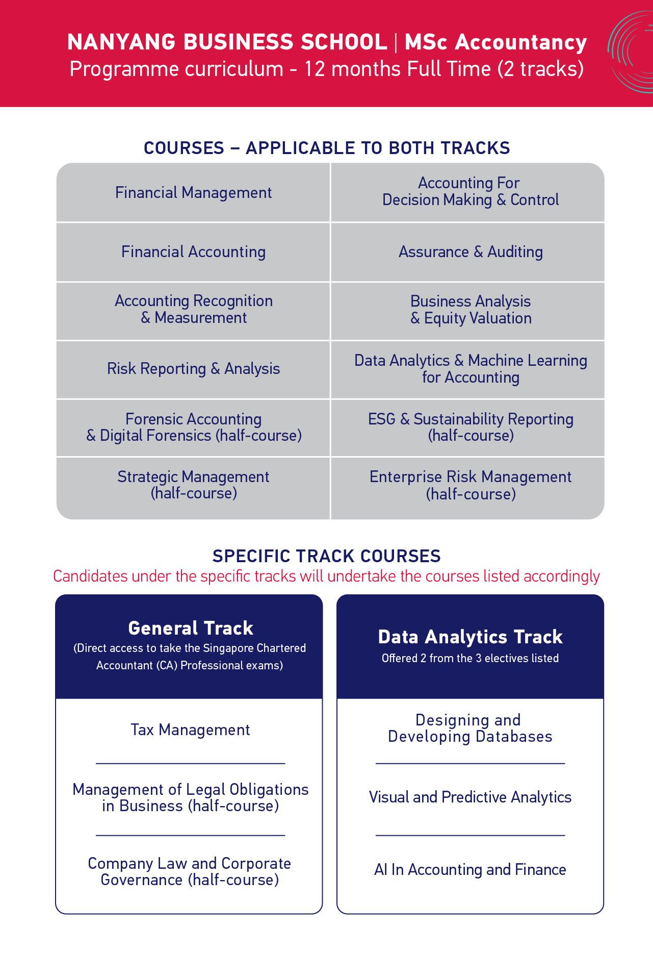 MSc Accountancy Programme Curriculum