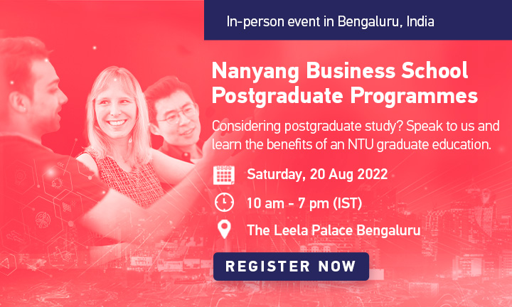 NTU Nanyang Business School Postgraduate Programmes in person in Bengaluru