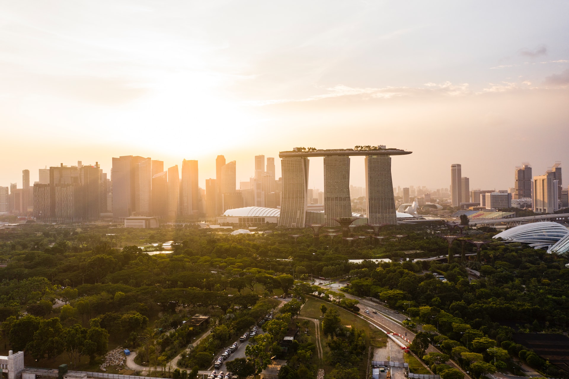 Urban skyline in Singapore