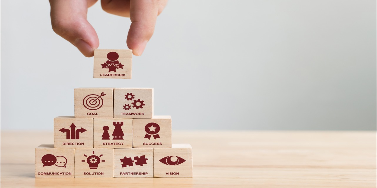 Blocks showing success factors for leadership