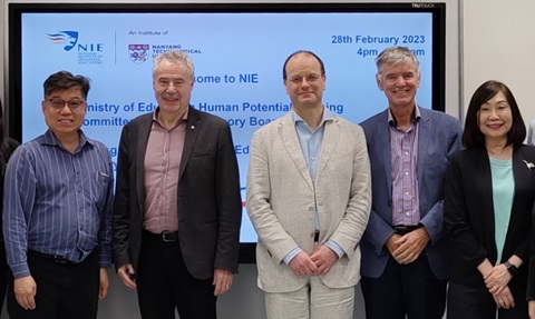 5. Professor Ulman Lindenberger, Professor John Hattie, and Professor John Challis with NIE and MOE representatives