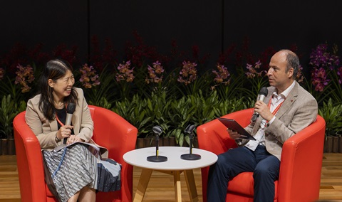 Associate Professor Chua Bee Leng, President of World Education Research Association (WERA) and Mustafa Yunus Eryaman, WERA Immediate Past President speaking for their keynote for Preparing teachers: Always future-ready and never totally ready
