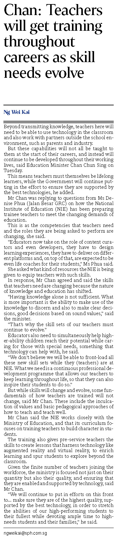20221109 Teachers will get training throughout careers as skill needs evolve