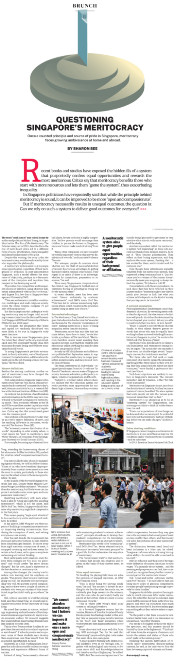 20230408 QUESTIONING SINGAPORE’S MERITOCRACY