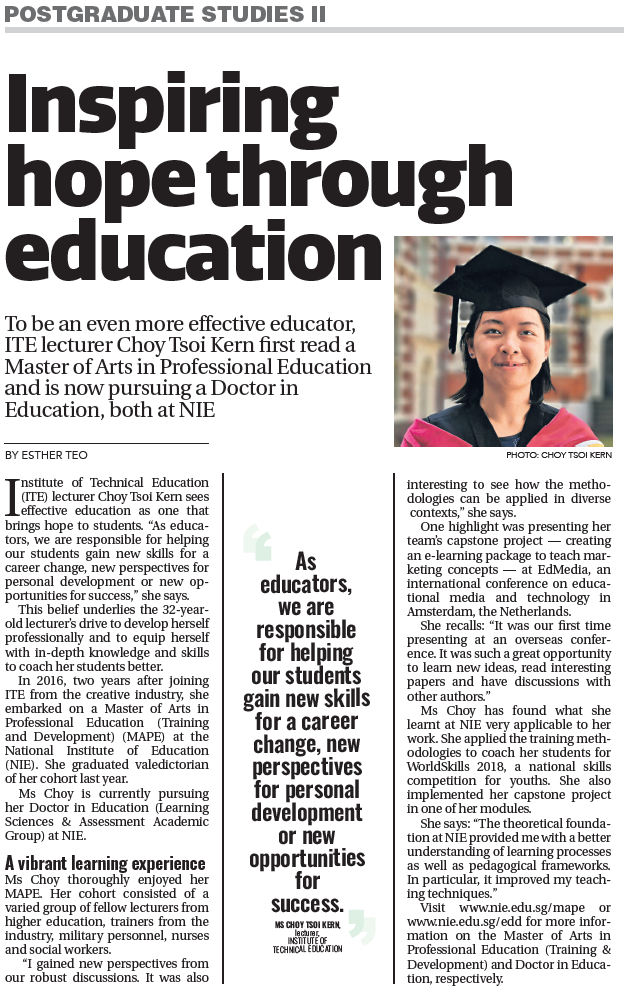 Inspiring hope through education