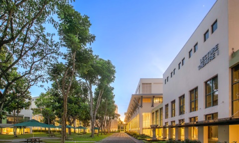 E - Outdoor Walkway Sunset Orange Glow Light Lecture Theatre 1