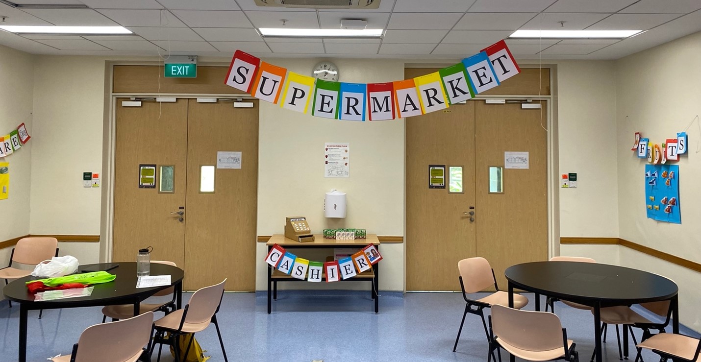 Picture of MLEA learning experience (Going to the supermarket) in a tutorial room Picture of MLEA learning experience (Going to the supermarket) in a tutorial room