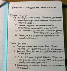 Field notes taken from classroom observations